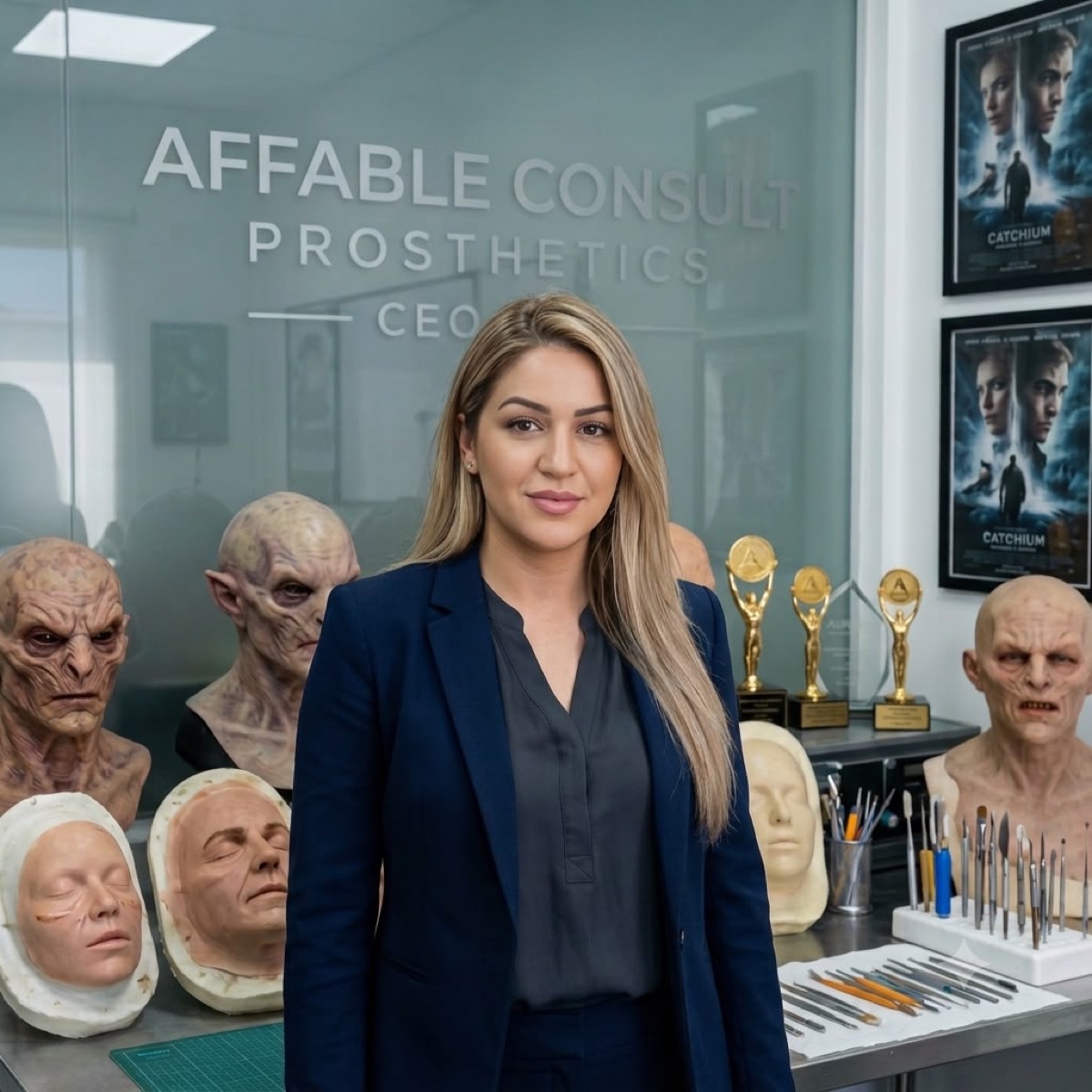 Sandra Palmer in the Affable Consult Prosthetics studio